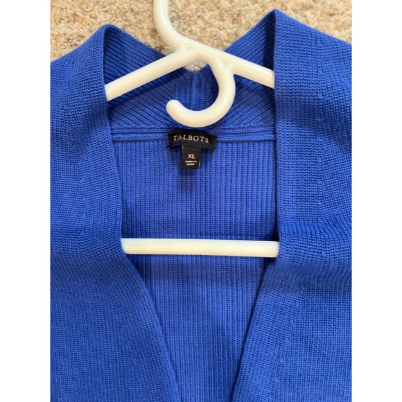 Talbots XL Blue Boyfriend Cardigan. Decorative Side Zippers  Sty 4945 Capsule - Picture 13 of 16